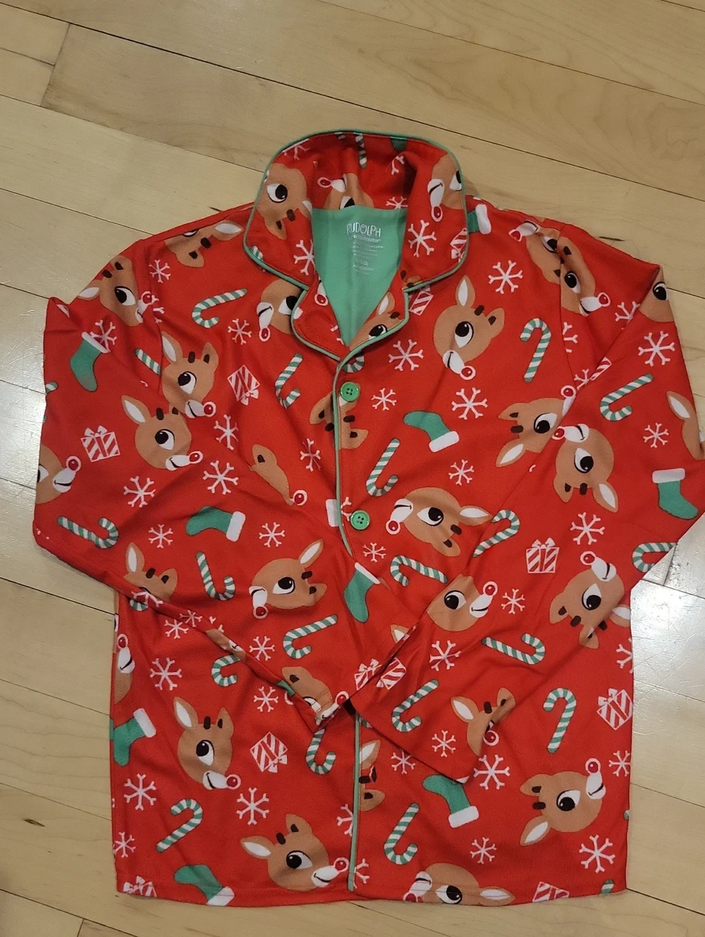 Kids Red Reindeer Holiday Pajama Set - Cozy Flannel